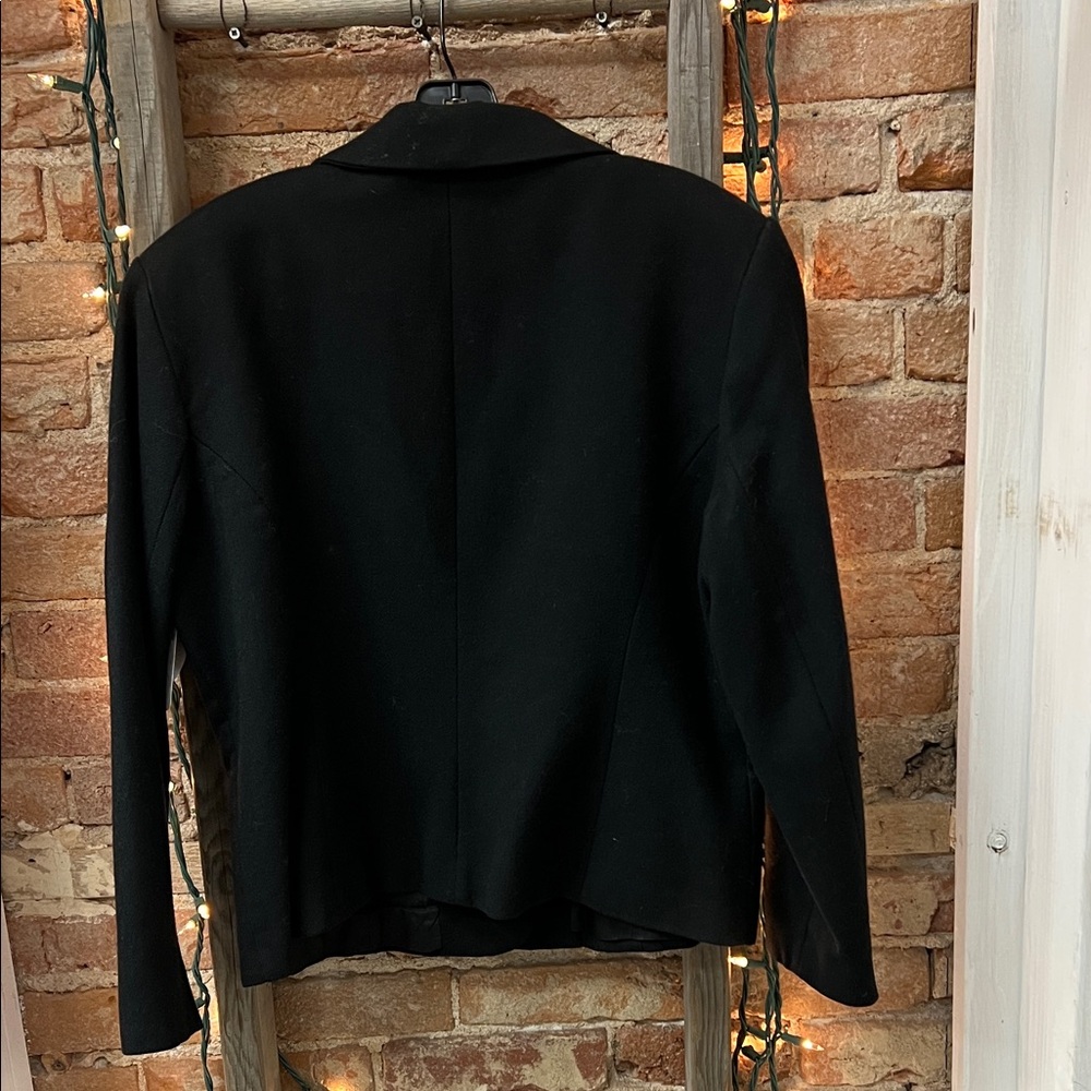 Savannah Women's Vintage Wool Black Blazer - Picture 3 of 3